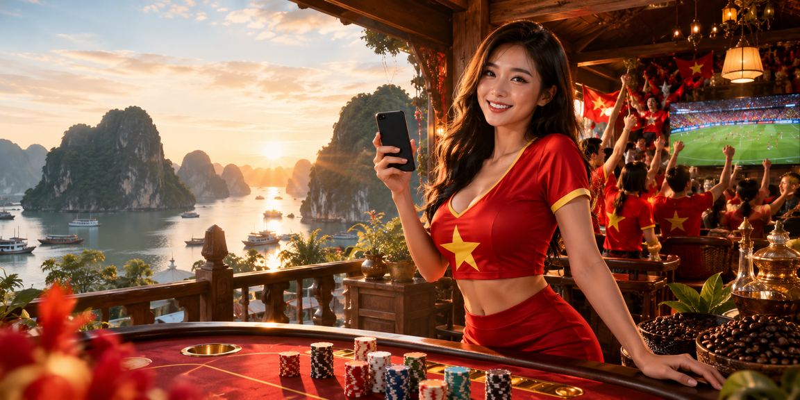 Người hâm mộ bóng đá tại Hạ Long xem kèo và thưởng thức cà phê buổi sáng bên vịnh